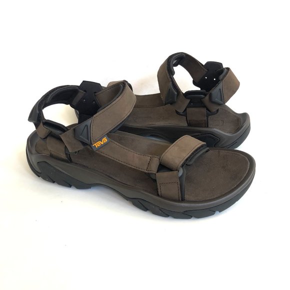 TEVA MEN TERRA FI 5 LEATHER TURKISH COFFEE SPORTS SANDALS US 10 - Picture 1 of 5